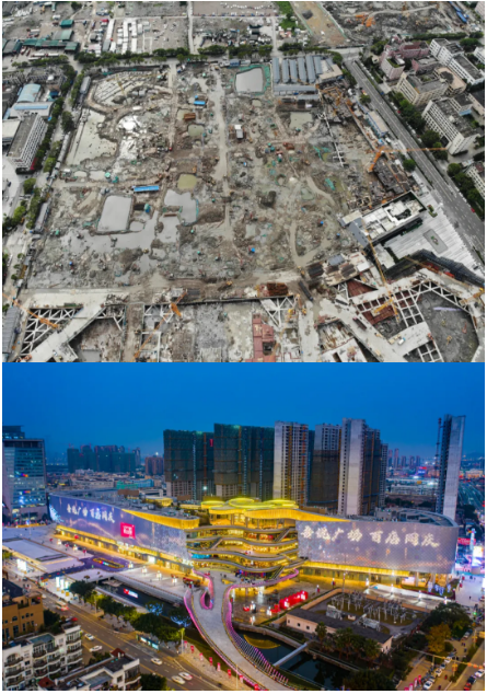 温州龙湾吾悦广场开业前后区域对比图